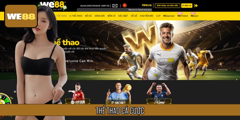 Thể thao là sản phẩm giải trí ăn khách nhất nhì tại nhà cái WE88